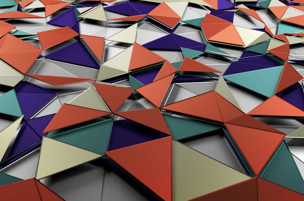 3D weergave van gekleurde driehoeken