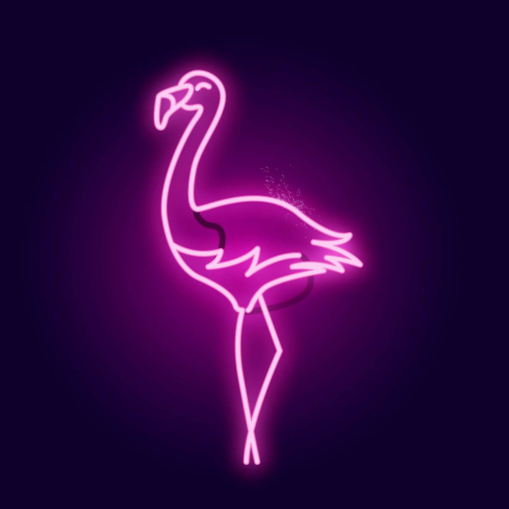 Flamingo neon pictogram